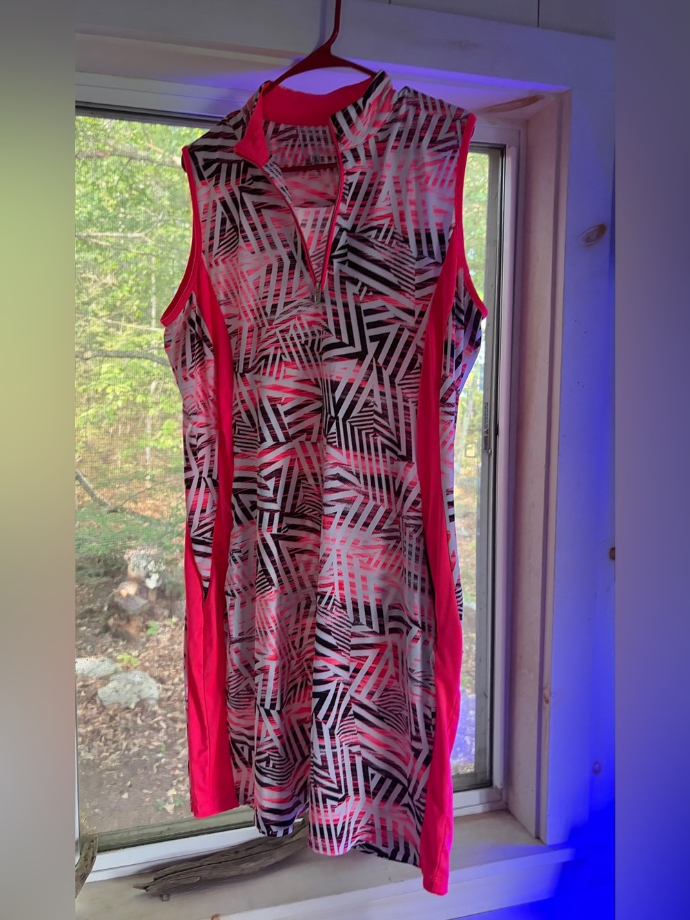 Tail Hot Pink Geometric Print Mini Dress UPF golf or 🎾 tennis